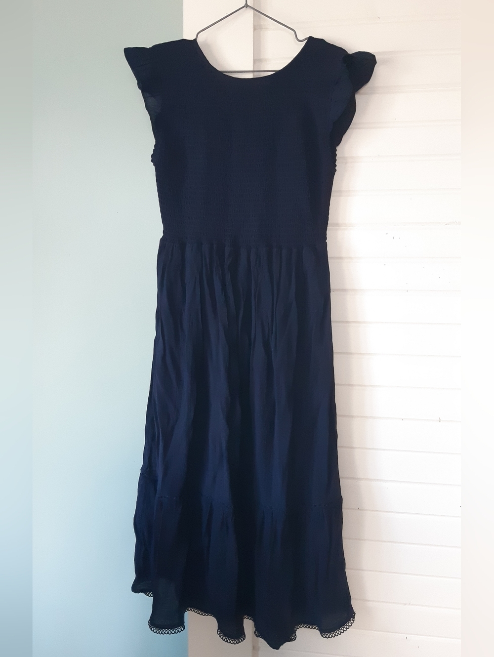 Nanette Lepore Navy Smocked Maxi Dress